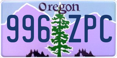 OR license plate 996ZPC