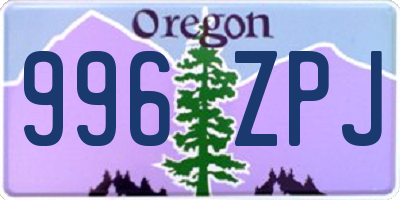 OR license plate 996ZPJ