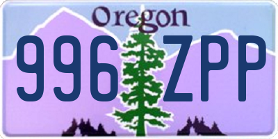 OR license plate 996ZPP