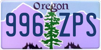 OR license plate 996ZPS