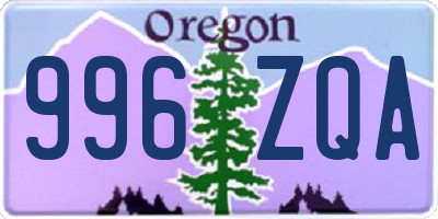 OR license plate 996ZQA