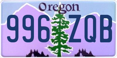 OR license plate 996ZQB