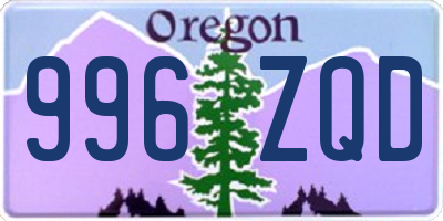 OR license plate 996ZQD