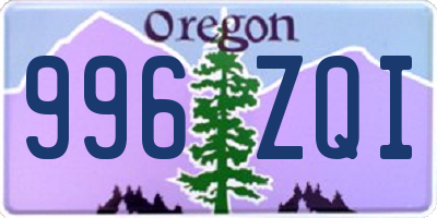 OR license plate 996ZQI