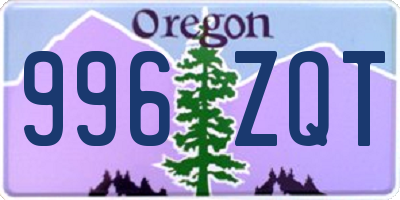 OR license plate 996ZQT