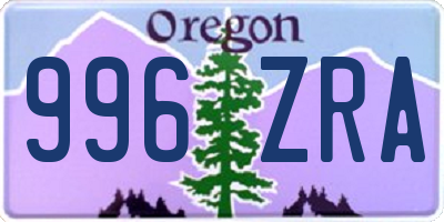 OR license plate 996ZRA