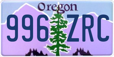 OR license plate 996ZRC