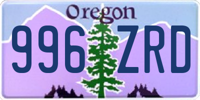 OR license plate 996ZRD