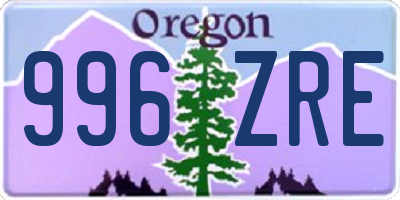 OR license plate 996ZRE
