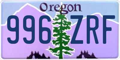 OR license plate 996ZRF