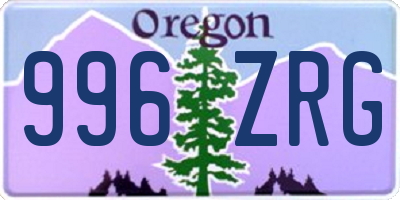 OR license plate 996ZRG