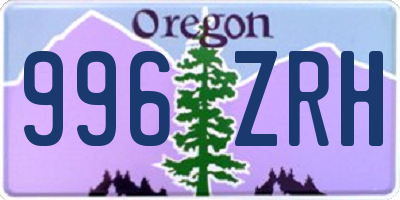 OR license plate 996ZRH