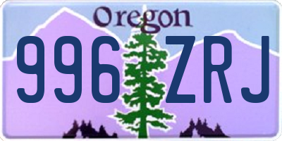 OR license plate 996ZRJ