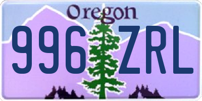 OR license plate 996ZRL
