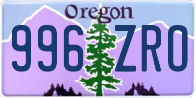 OR license plate 996ZRO