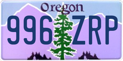 OR license plate 996ZRP