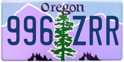 OR license plate 996ZRR