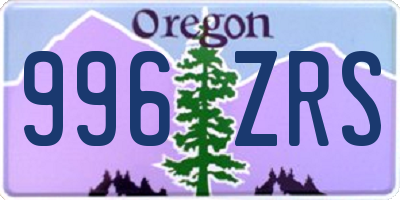 OR license plate 996ZRS