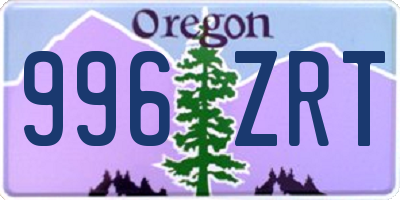 OR license plate 996ZRT