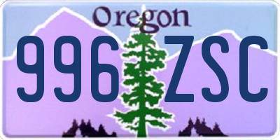 OR license plate 996ZSC