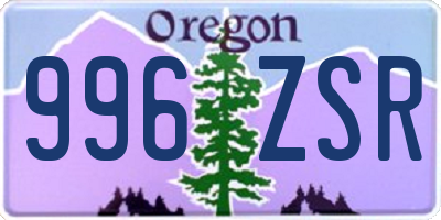 OR license plate 996ZSR