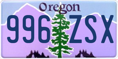 OR license plate 996ZSX