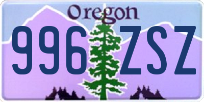 OR license plate 996ZSZ