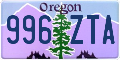 OR license plate 996ZTA