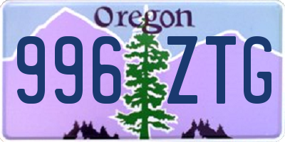 OR license plate 996ZTG
