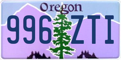 OR license plate 996ZTI