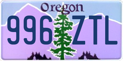 OR license plate 996ZTL