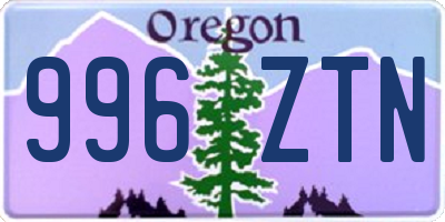 OR license plate 996ZTN