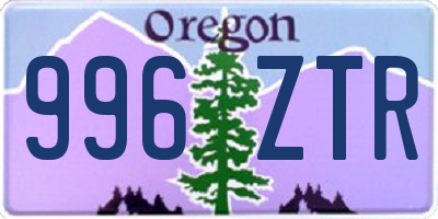 OR license plate 996ZTR