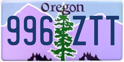 OR license plate 996ZTT