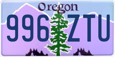 OR license plate 996ZTU