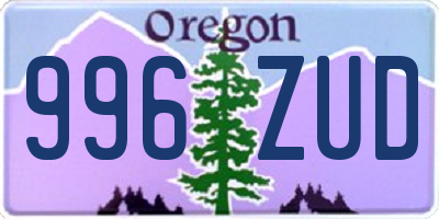 OR license plate 996ZUD