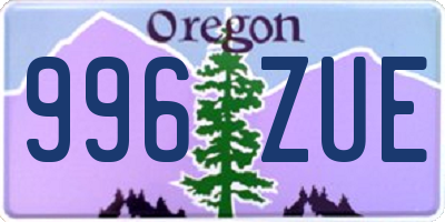 OR license plate 996ZUE
