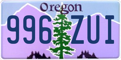 OR license plate 996ZUI