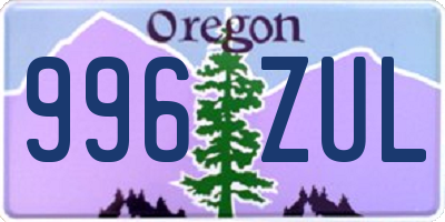 OR license plate 996ZUL