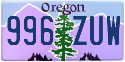 OR license plate 996ZUW