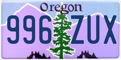 OR license plate 996ZUX