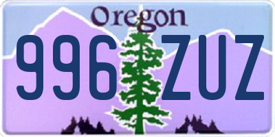 OR license plate 996ZUZ