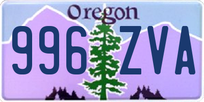 OR license plate 996ZVA