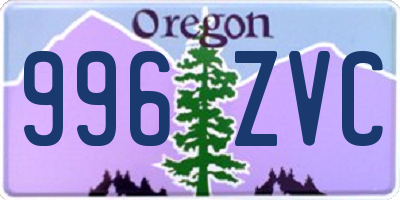 OR license plate 996ZVC