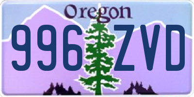 OR license plate 996ZVD