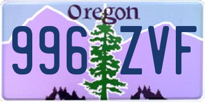 OR license plate 996ZVF