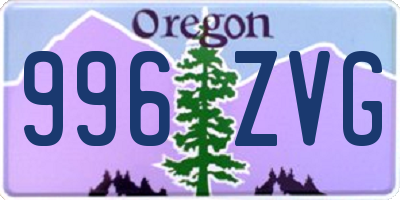 OR license plate 996ZVG