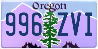 OR license plate 996ZVI