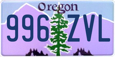 OR license plate 996ZVL