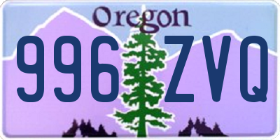 OR license plate 996ZVQ